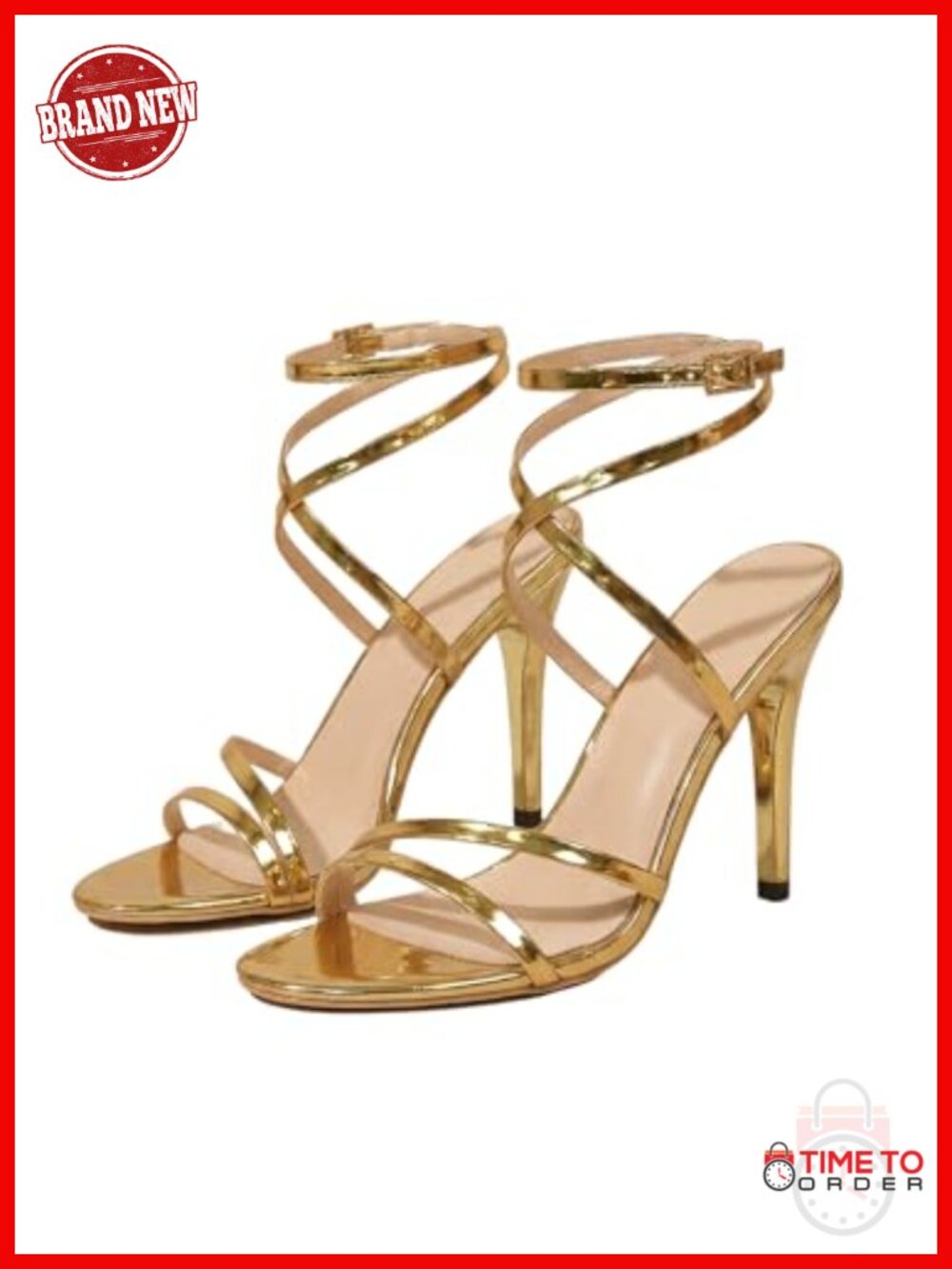 Strappy Heels Criss Cross Open Toe Stiletto High Heeled Sandals